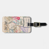 パスポート切手の旅行 ラゲッジタグ (正面横)