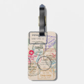 パスポート切手の旅行 ラゲッジタグ (裏面縦)