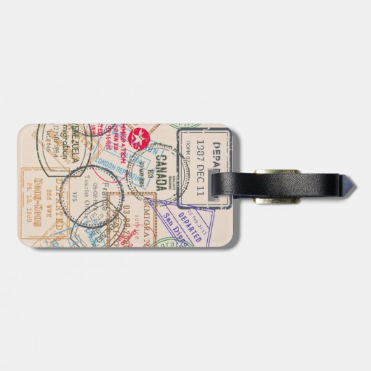 パスポート切手の旅行 ラゲッジタグ (裏面横)