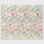 パスポート切手の旅行 ラッピングペーパー (フラット)