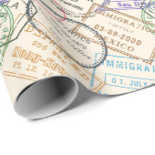 パスポート切手の旅行 ラッピングペーパー (ロールコーナー)