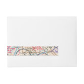 パスポート切手の旅行 ラップアラウンド宛名ラベル (正面)