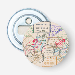 パスポート切手の旅行 栓抜き