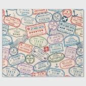 パスポート切手ギフト紙 ラッピングペーパー (フラット)