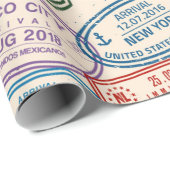 パスポート切手ギフト紙 ラッピングペーパー (ロールコーナー)