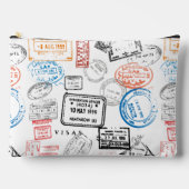 パスポート切手デザインアクセサリーバッグ アクセサリーポーチ (正面)