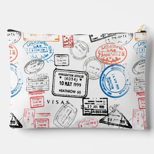 パスポート切手デザインアクセサリーバッグ アクセサリーポーチ (裏面)