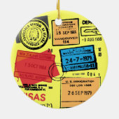 パスポート切手デザインオーナメント セラミックオーナメント (裏面)