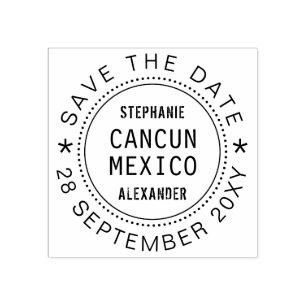 パスポート宛先の結婚式の日付を保存 ラバースタンプ