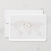 パスポート宛先ウェディングトラベルテーマRSVP 出欠カード (裏面)