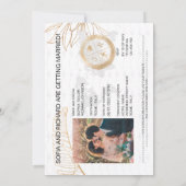 パスポート宛先ウェディングパーム飛行機モノグラム 招待状 (裏面)