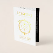 パスポート旅行先結婚式 箔カード (正面)