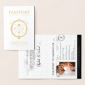 パスポート旅行先結婚式 箔カード (ディスプレー)