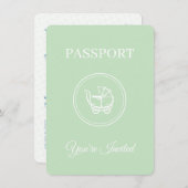 パスポート男女兼用旅行赤ちゃんシャワー 招待状 (正面/裏面)