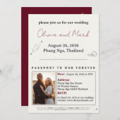 パスポート結婚式招待状 – ブルゴーニュ&シャンパーニュ 招待状 (正面/裏面)