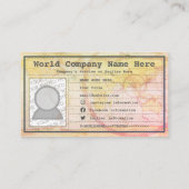 パスポート金ゴールドとソーシャルメディアリンク 名刺 (裏面)