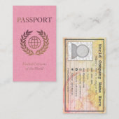 パスポート金ゴールドとソーシャルメディアリンク 名刺 (正面/裏面)