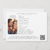 パスポート金ゴールドハート飛行機赤い目的地の結婚式 招待状 (裏面)