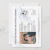 パスポート デスティネーション ウェディング パーム コンパス モノグラム 招待状 (裏面)