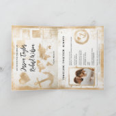 パスポー結婚トのクルーズ航海の沿岸ヴィンテージ 招待状 (内部)