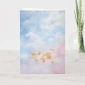 パスポ男女兼用ート世界地図ベビーシャワー 招待状 (裏面)