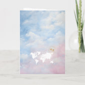 パスポ男女兼用ート世界地図ベビーシャワー 招待状 (裏面)