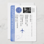 パスポ男女兼用ート旅行ベビーシャワー虹 招待状 (裏面)