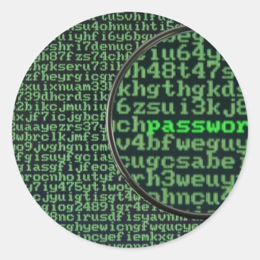 パスワードのハッキング ラウンドシール (正面)