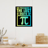 パスワードの最後の桁のPiおもしろいおたくギーク数学 ポスター (キッチン)