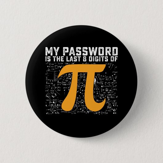 パスワードはPi日の計算の最後の8桁である 缶バッジ (正面)