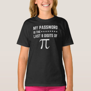 パスワードはPI おもしろい Tシャツの最後の8桁 Tシャツ