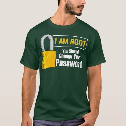 パスワードを変更する必要があるroot tシャツ (正面)