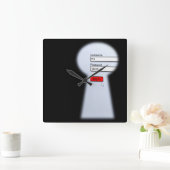 パスワードセキュリティ スクエア壁時計 (ホーム)