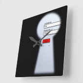 パスワードセキュリティ スクエア壁時計 (傾斜)