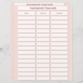 パスワードトラッカー紙シート (正面/裏面)