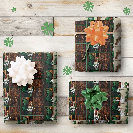 パスワードフェアリーグリーンケルト ラッピングペーパーシート