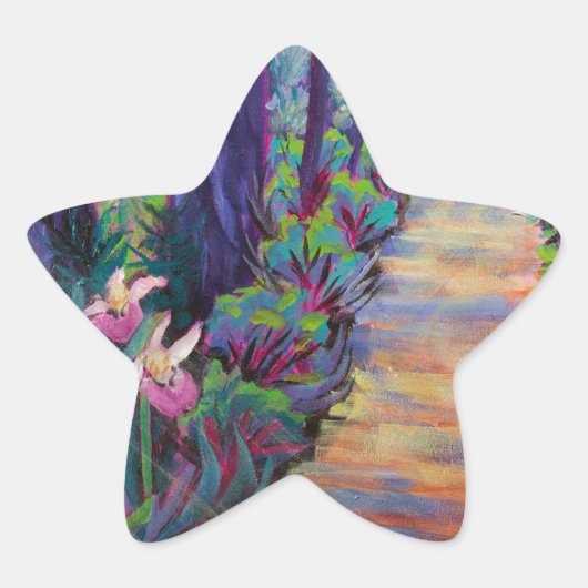 パス上のレディースリッパ 星シール (正面)