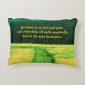 パス引用文の黄色のフィー感動的ルド アクセントクッション (裏面)