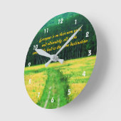 パス引用文の黄色のフィー感動的ルド ラウンド壁時計 (傾斜)