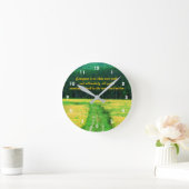 パス引用文の黄色のフィー感動的ルド ラウンド壁時計 (ホーム)