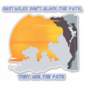 パス感動的ビニール上の障害の克服 シール (正面)