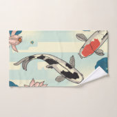 パス日本のテル色のハスとコイの魚 ハンドタオル (ハンドタオル)