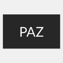 パス白黒スペインの平和シンプルミニマル 長方形シール