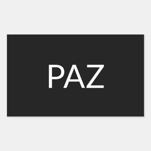 パス白黒スペインの平和シンプルミニマル 長方形シール (正面)