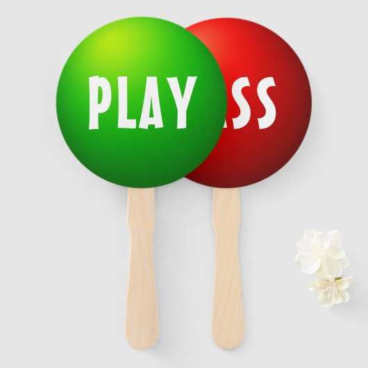 パス プレイ ゲーム 決定 パドル サイン ハンドファン (正面&裏面)
