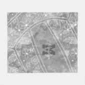 パズリーの羽の花パターン灰色バレーボール フリースブランケット (正面(横))