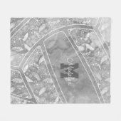 パズリーの羽の花パターン灰色バレーボール フリースブランケット (正面(横))