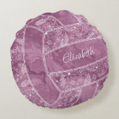 パズリー羽花パターン梅バレーボール ラウンドクッション (裏面)