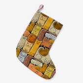 パズルおもしろいキャッツハウスシームレス スモールクリスマスストッキング (正面 (吊り時))