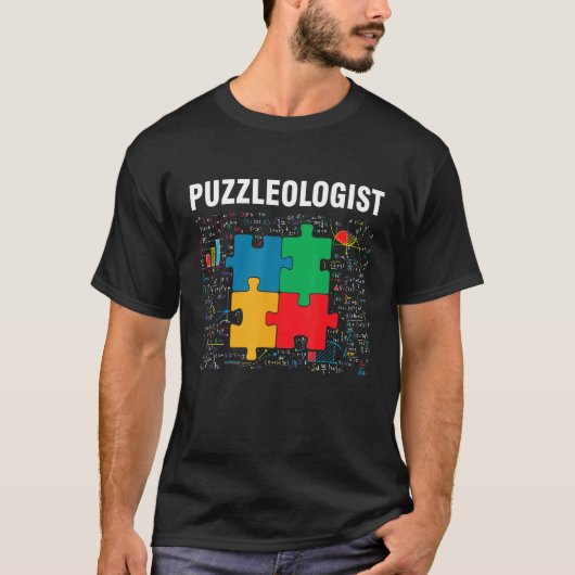 パズルおもしろい学者ジグソーパズルズ数学の恋人 Tシャツ (正面)